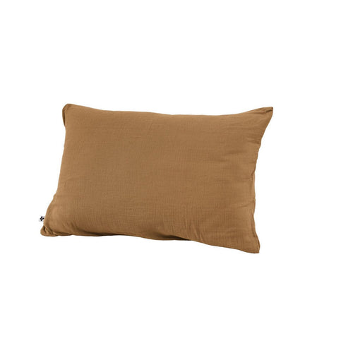 Funda de almohada de gasa de algodón camel - Funda de almohada marrón Baton Rouge