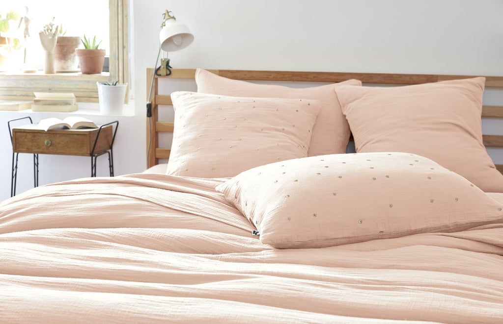 Funda de almohada Gaïa Chic Marshmallow de gasa de algodón - El efecto mariposa - The Bradery