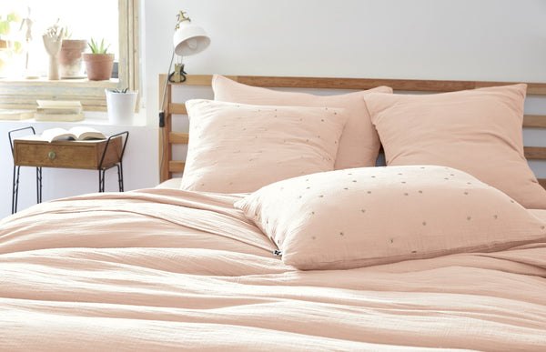 Funda de Almohada Gasa de Algodón Gaïa Chic Guimauve - L'Effet Papillon - The Bradery