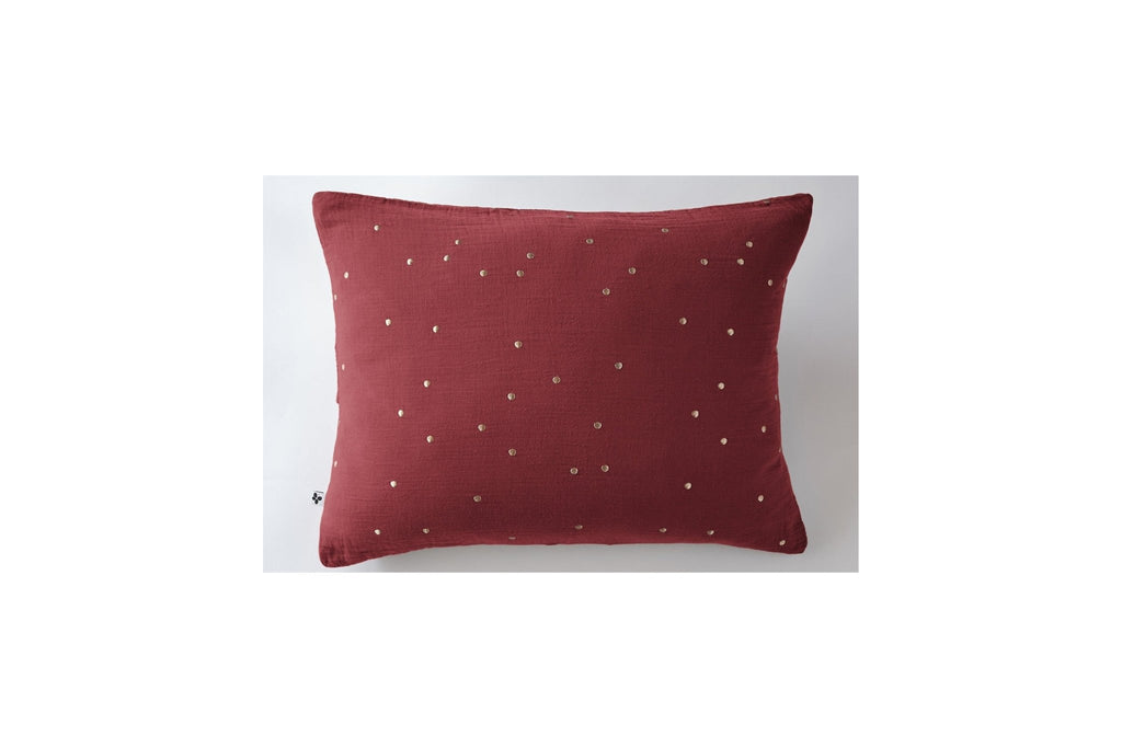 Taie D'Oreiller Gaze De Coton Gaïa Chic Lie De Vin - L'Effet Papillon - The Bradery
