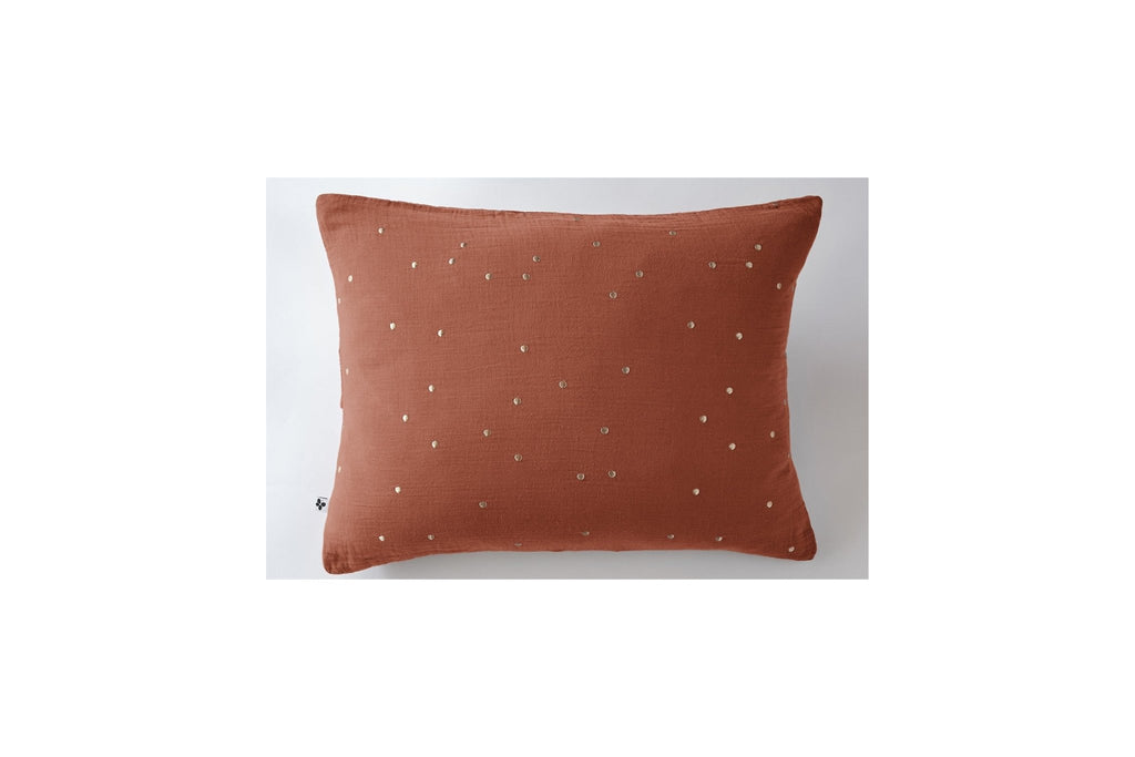 Taie D'Oreiller Gaze De Coton Gaïa Chic Terracotta - L'Effet Papillon - The Bradery