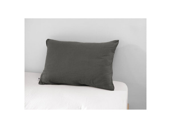 Funda de almohada de gasa de algodón Gaia Granit - El efecto mariposa - The Bradery