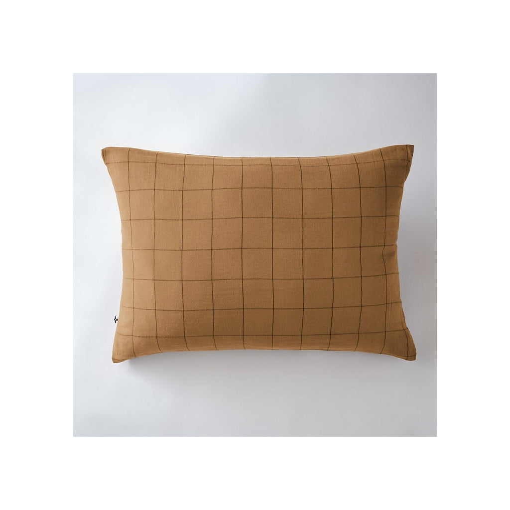Taie D'Oreiller Gaze De Coton Gaïa Match Camel - L'Effet Papillon - The Bradery