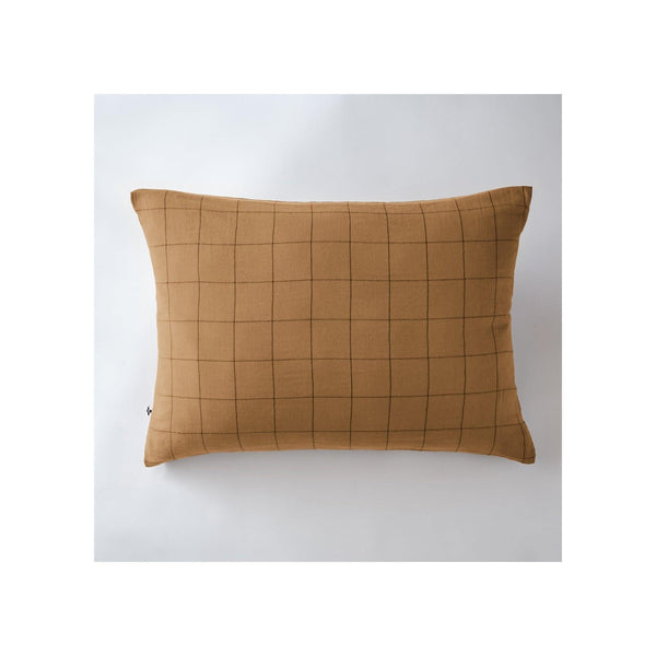 Taie D'Oreiller Gaze De Coton Gaïa Match Camel - L'Effet Papillon - The Bradery