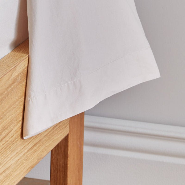 Washed cotton percale bolster case