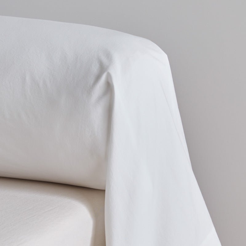 Taie de traversin en percale de coton lavé