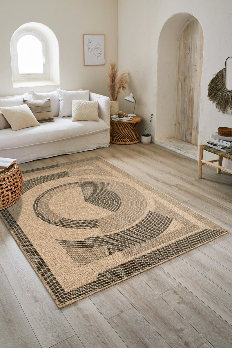 Tapis Aspect Jute Nature 8865 - Noir - Nazar - The Bradery