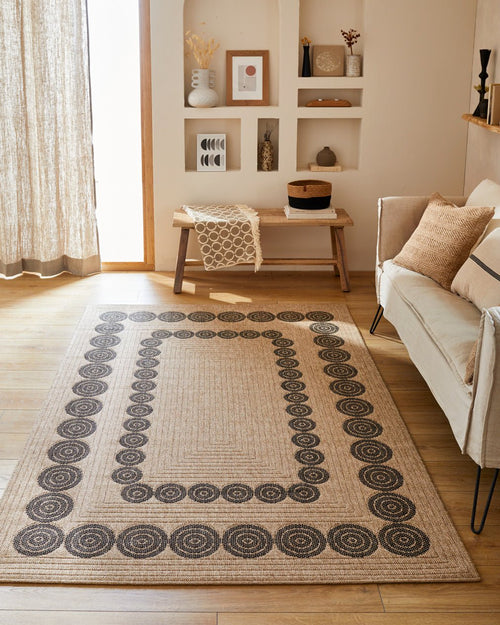 Tapis Aspect Jute Nature 8868 - Noir - Nazar - The Bradery