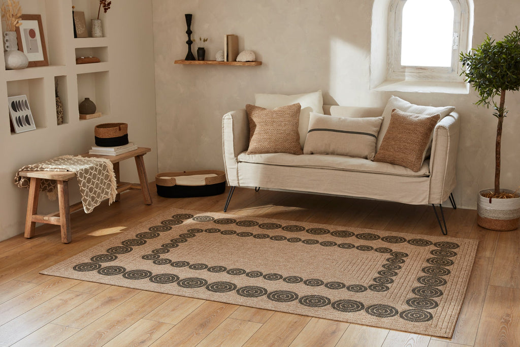 Tapis Aspect Jute Nature 8868 - Noir - Nazar - The Bradery