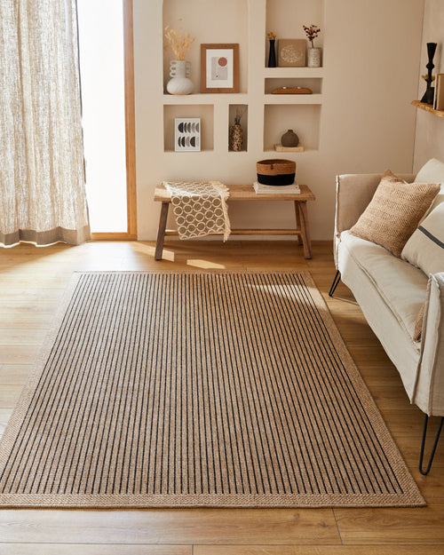 Tapis Aspect Jute Nature 8876 - Noir - Nazar - The Bradery