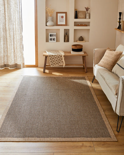 Tapis Aspect Jute Nature 8878 - Noir - Nazar - The Bradery