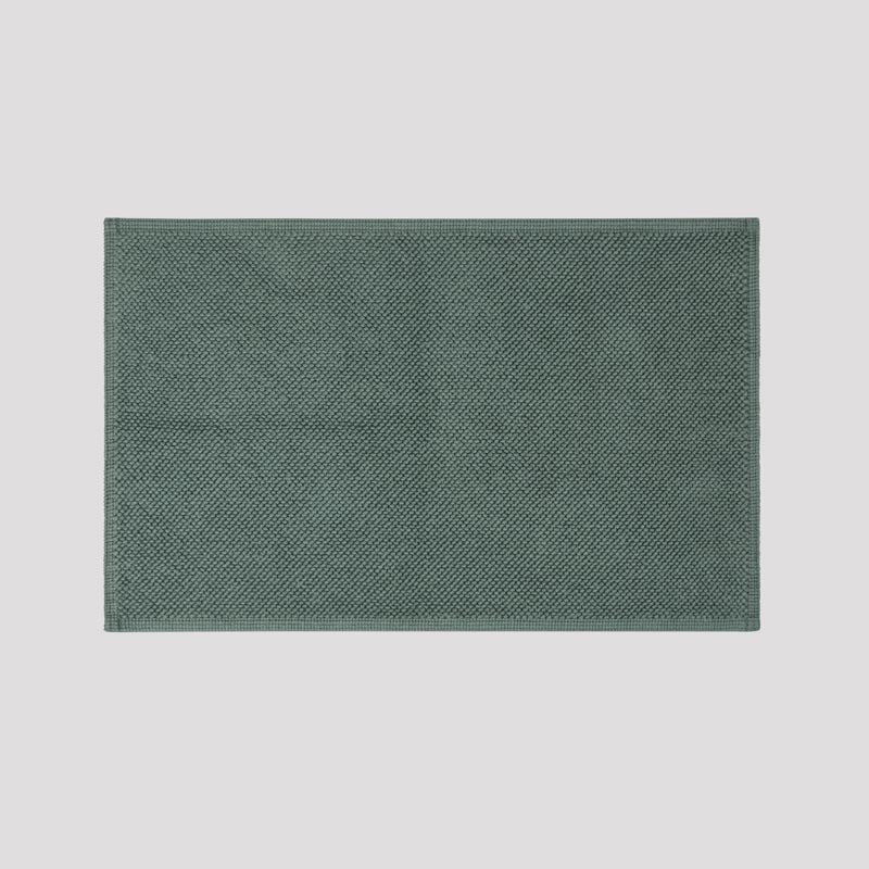 Tapis De Bain - En Coton Bouclé - Vert Bouteille