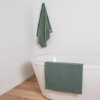 Tapis De Bain - En Coton Bouclé - Vert Bouteille