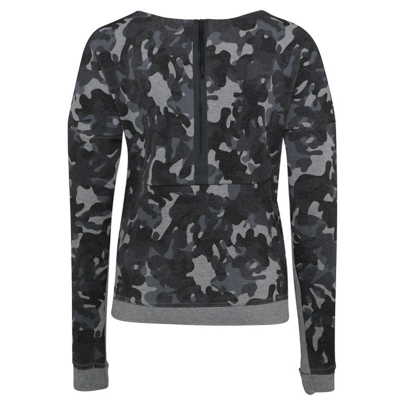 Tech Fleece Crew Aop - Women's Textile Sweatshirt - Gray WOMEN'S TEXTILE SWEATSHIRT Nike