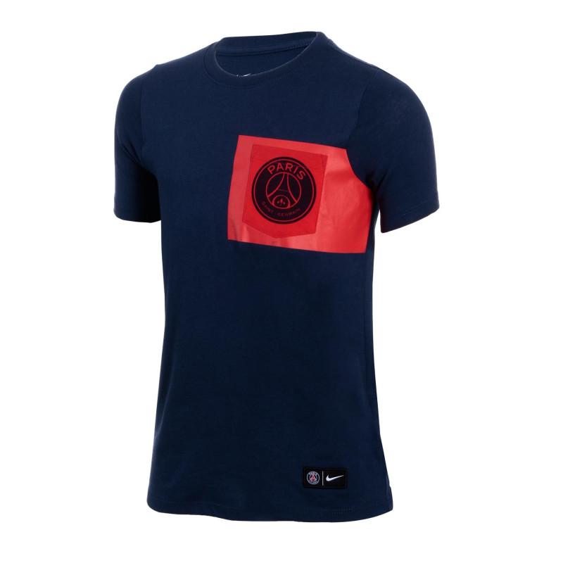 Camiseta Nike Psg Crest Junior - 874730-410 - Azul - Hombre CAMISETA NIKE TEXTIL HOMBRE Nike