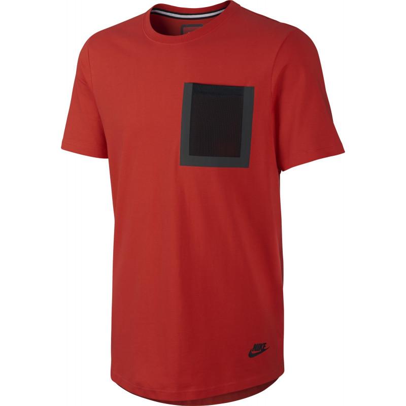 Tee-Shirt Nike Tech Hypermesh Pocket - 776675-696 - Rouge - Homme NIKE TEE-SHIRT HOMME TEXTILE Nike