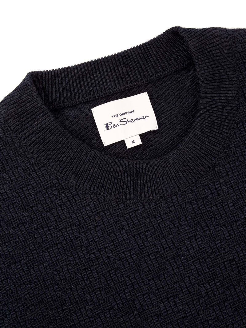 Textured Front Crew Jumper Knitwear Ben Sherman