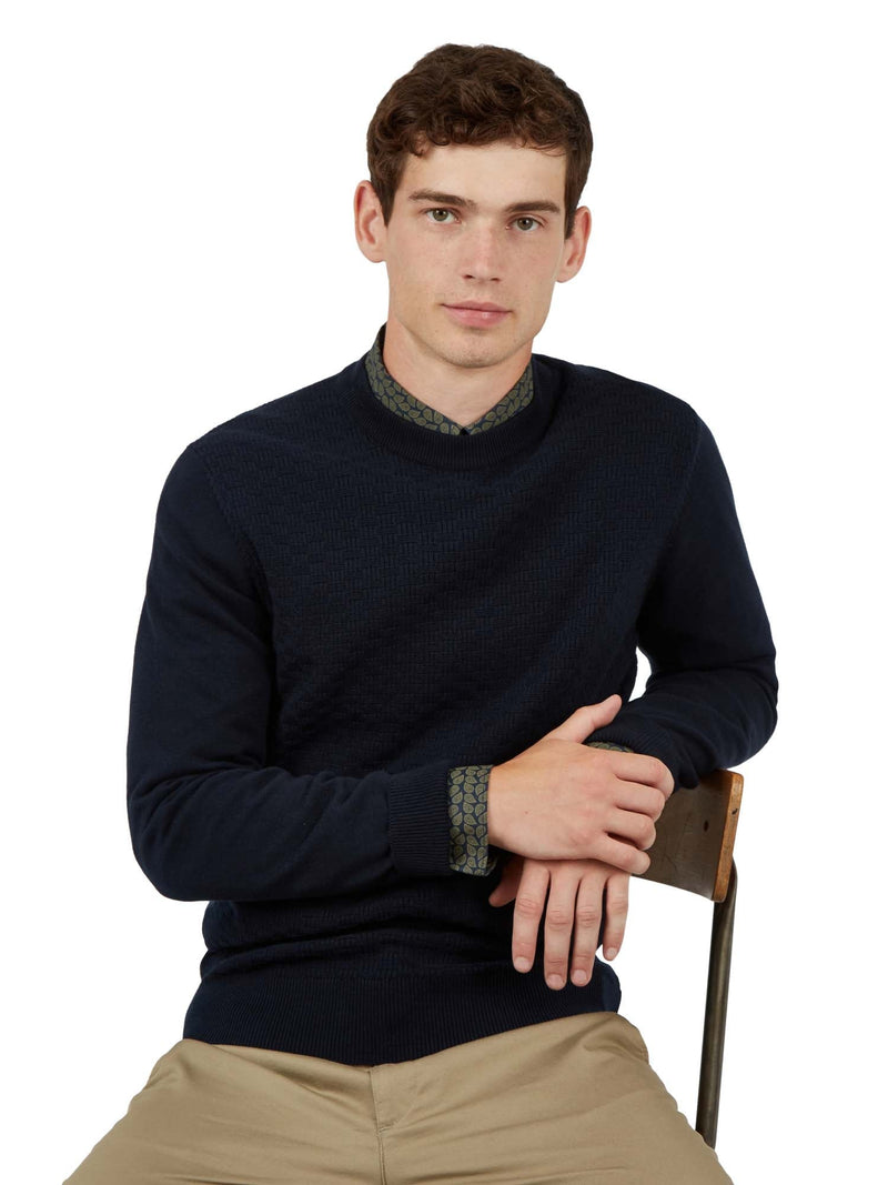 Textured Front Crew Jumper Knitwear Ben Sherman