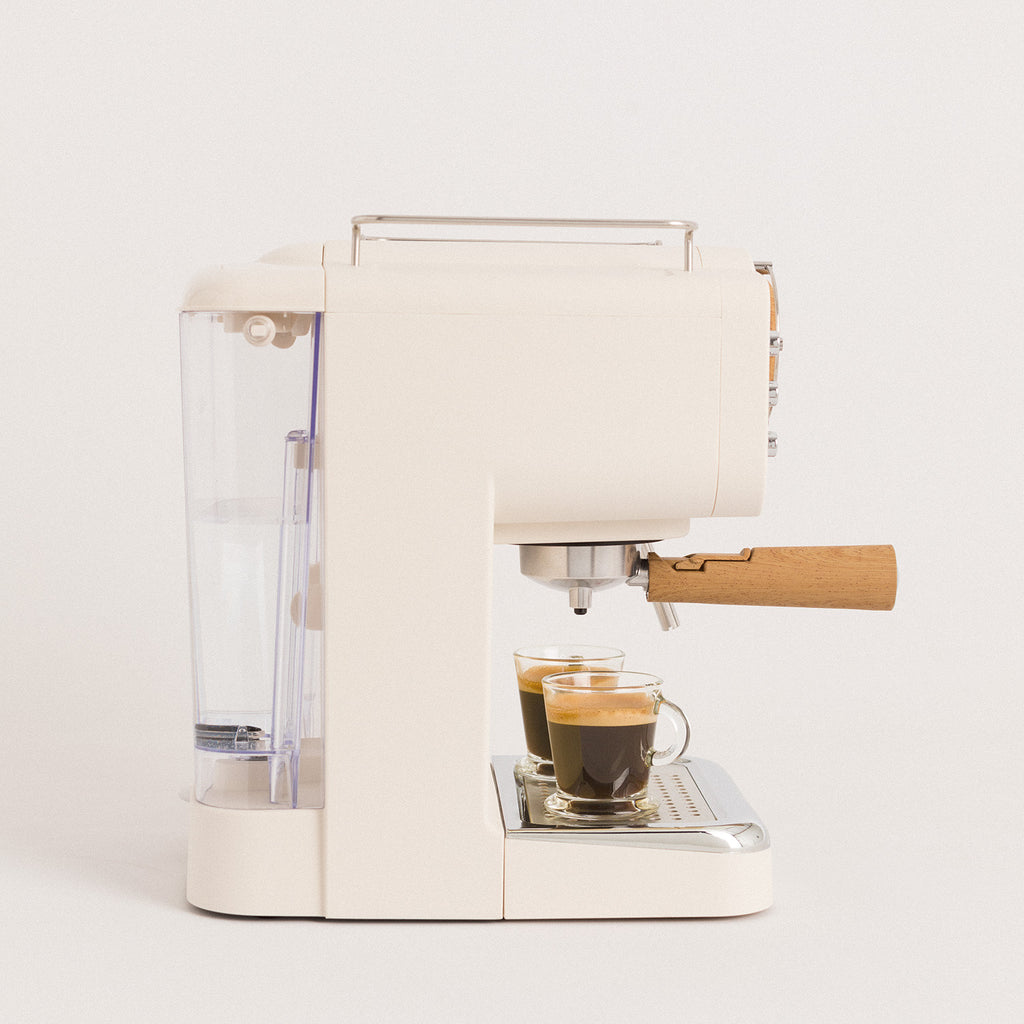 Thera Retro Matt - Espresso Machine with Matte Finish - Off-White
