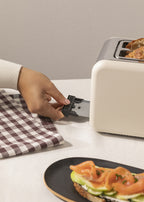 Toast Retro - Tostadora Grande de Ranuras Anchas - Blanco Roto