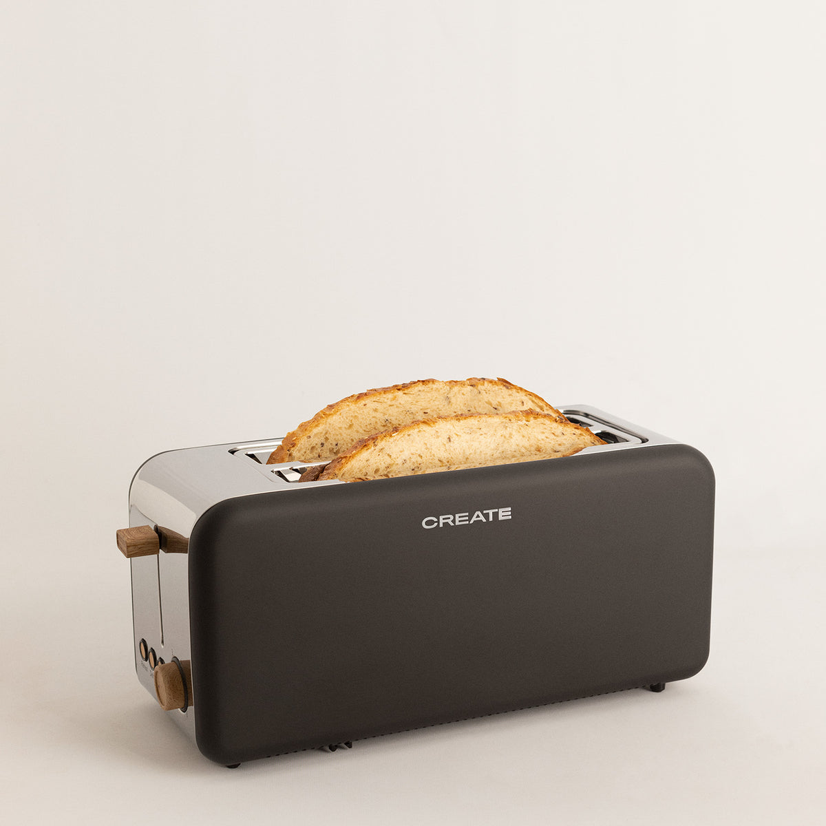 Retro Toast - Large Wide-Slot Toaster - Black