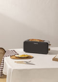 Retro Toast - Large Wide-Slot Toaster - Black