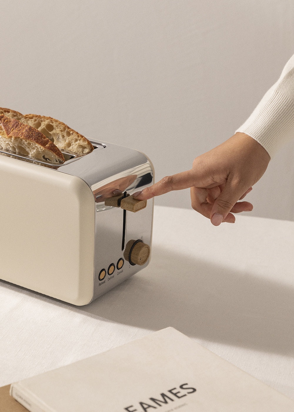 Toast Retro - Tostadora Grande de Ranuras Anchas - Blanco Roto
