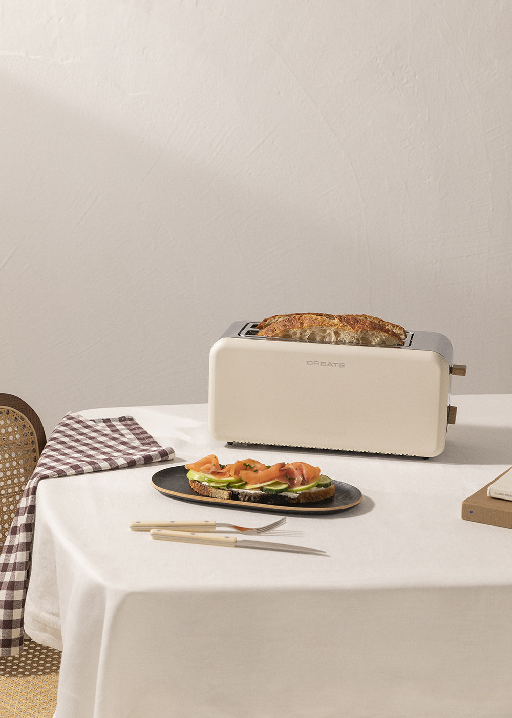 Toast Retro - Tostadora Grande de Ranuras Anchas - Blanco Roto
