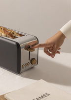 Retro Toast - Large Wide-Slot Toaster - Black