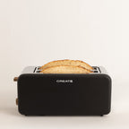 Retro Toast - Large Wide-Slot Toaster - Black