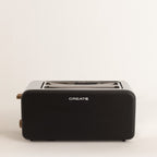 Retro Toast - Large Wide-Slot Toaster - Black