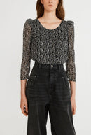 Top Banc Lurex - Print Fonce - Claudie Pierlot - The Bradery