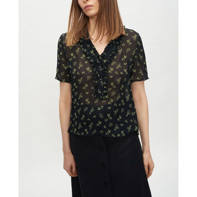 Claudie Pierlot Top Birdy - Print Fonce - - The Bradery