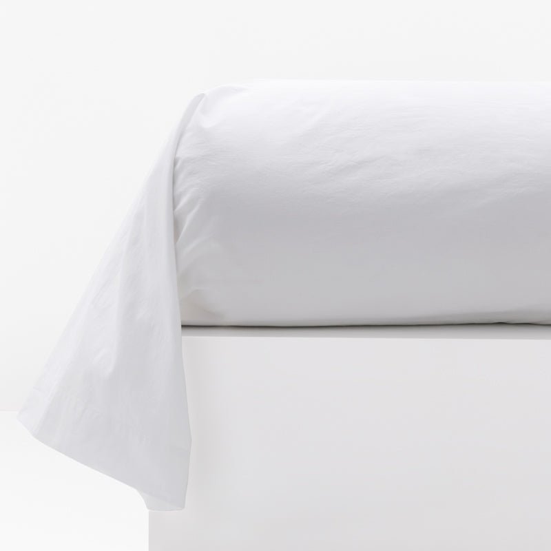 Taie De Traversin - En Percale De Coton Lavé - Blanc
