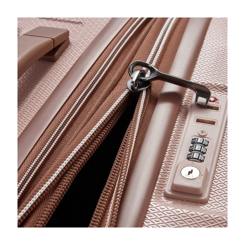 Valise Cabine Slim 4x2 Doubles Roues - St Tropez - 55 Cm - Rose - Delsey Paris - The Bradery