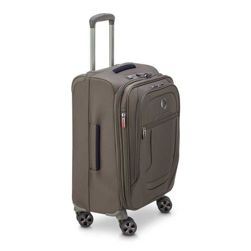 Soft Expandable Cabin Suitcase - Helium Dlx 2.0 - 55Cm - Mocha - Delsey Paris - The Bradery