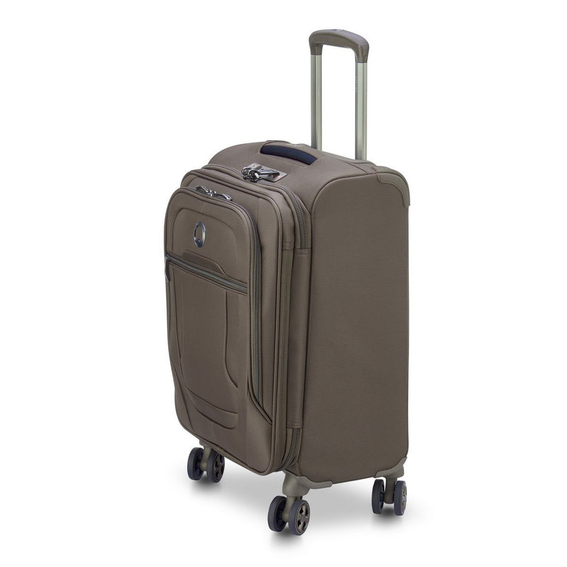Soft Expandable Cabin Suitcase - Helium Dlx 2.0 - 55Cm - Mocha - Delsey Paris - The Bradery
