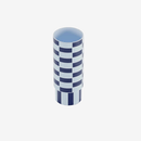 Vase céramique tube à damier bleu Sofia Potiron Paris