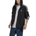 Adidas Originals Adicolor Classics 3-Stripes Full-Zip Windbreaker Jacket - Black - Men Adidas CLOTHING