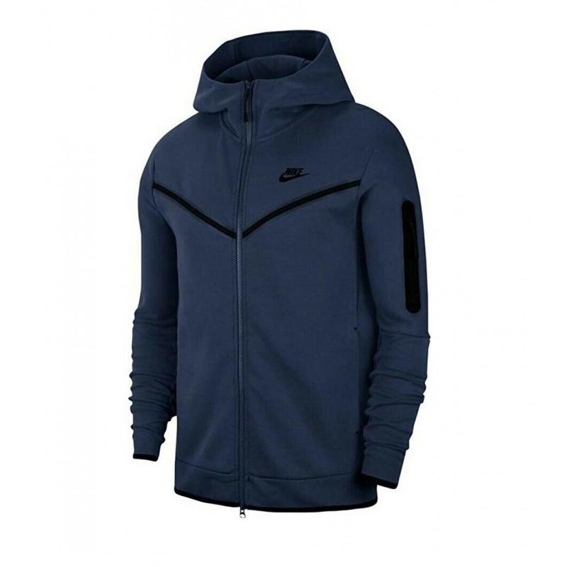 Nike Tech Fleece Wr Hoodie Fz Track Jacket - Navy Blue - Men NIKE JACKET MEN TEXTILE Nike
