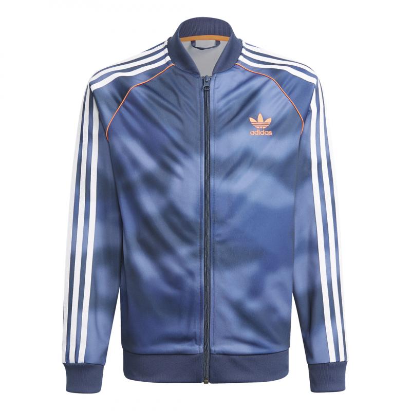 Adidas Originals Allover Print Camo Sst Junior Track Jacket - Blue - Junior Adidas CLOTHING