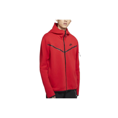 Tracksuit Jacket Nike Tech Fleece Full Zip Hoodies - Red - Man Ready To Wear Man Nike