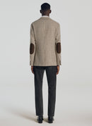 Houndstooth Wool Jacket - Ecru, Brown Houndstooth - De Fursac - The Bradery