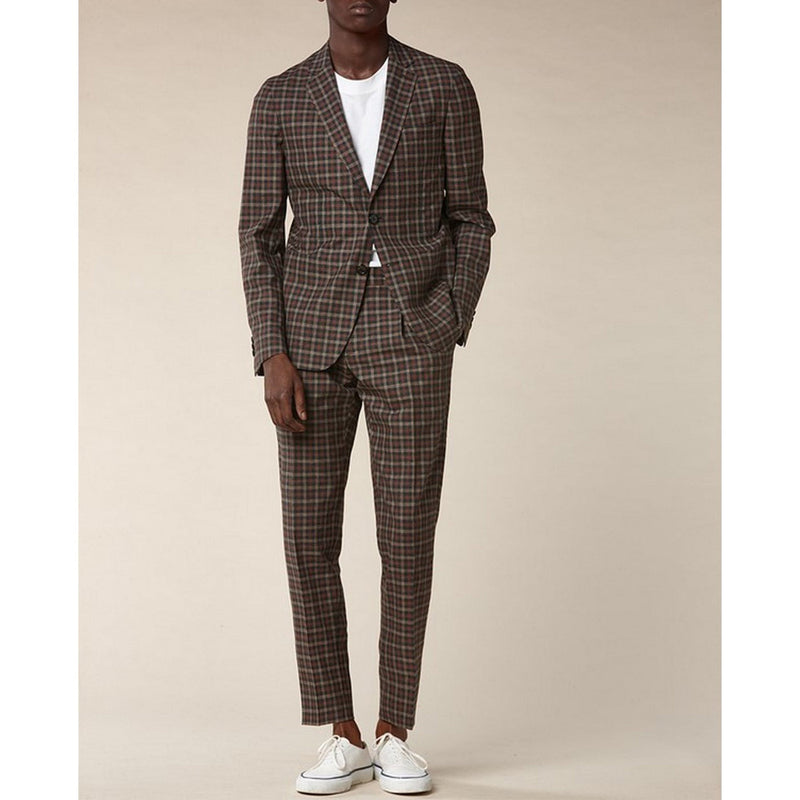 Veste En Laine - Coton Et Lin À Carreaux - Carreaux Verts Et Terracota VESTE De Fursac