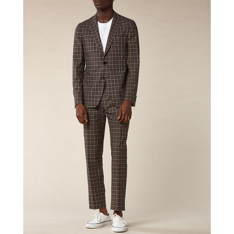 Veste En Laine - Coton Et Lin À Carreaux - Carreaux Verts Et Terracota VESTE De Fursac