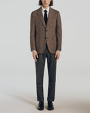 Scratchy Houndstooth Wool Jacket - Brown, Houndstooth Pattern - De Fursac - The Bradery