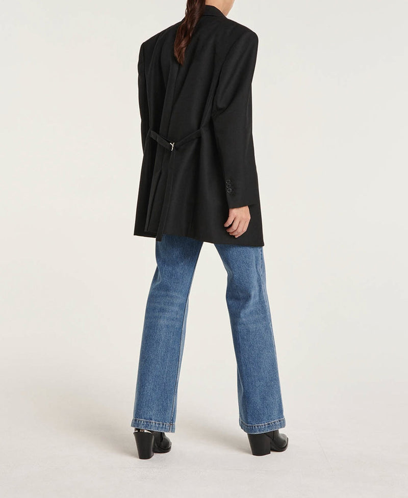 Black Oversized Wool Jacket - Woman - The Kooples - The Bradery