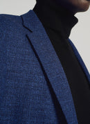 Scratched Wool Natté Jacket Mottled Blue - Mottled Blue - De Fursac - The Bradery