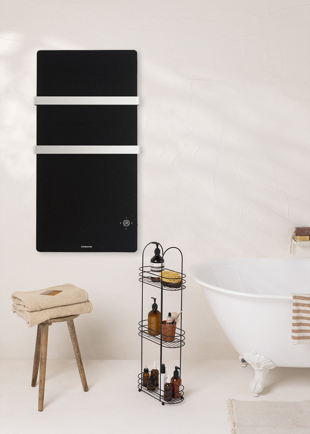 Warm Towel Crystal 600W - Toallero Eléctrico de Cristal con Wifi - Negro