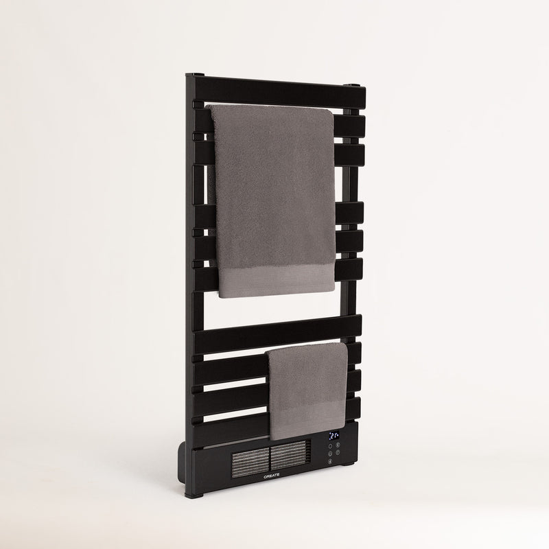 Warm Towel Pro 500/1500W - Secador de toallas eléctrico con calefacción y Wifi - Negro